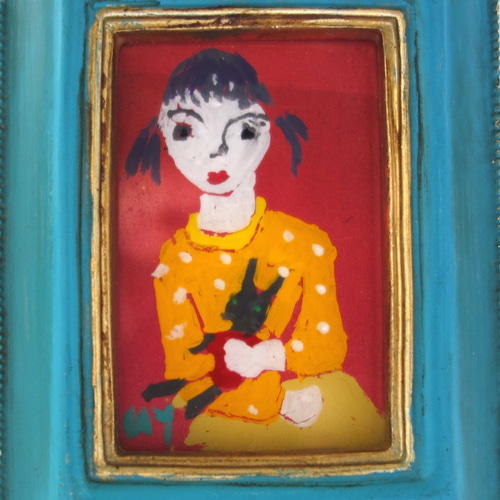 ガラス絵 少女（原画） 絵画 bergamot-mint 通販 6104735