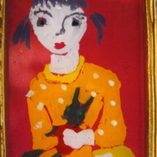 絵画 ガラス額付き ガラス絵 少女（原画） 絵画 bergamot-mint 通販 6104735