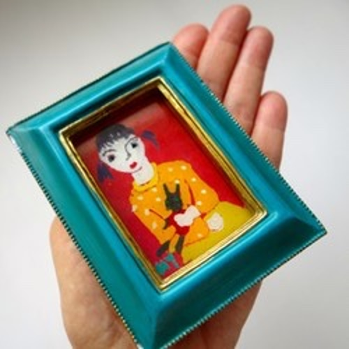 ガラス絵 少女（原画） 絵画 bergamot-mint 通販 6104735