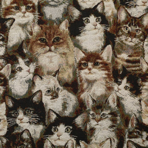 デッドストック猫柄ジャガード生地 生地 Good Fabric Mart 通販
