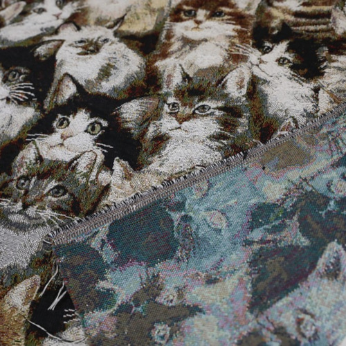 デッドストック猫柄ジャガード生地 生地 Good Fabric Mart 通販