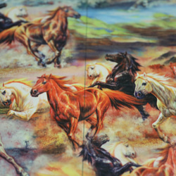 デッドストック馬柄プリント生地 4枚目の画像