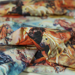 デッドストック馬柄プリント生地 5枚目の画像