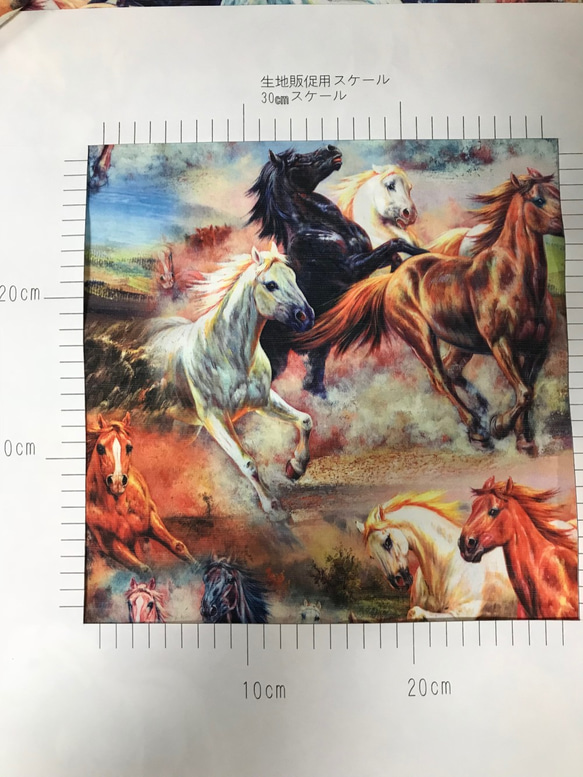 デッドストック馬柄プリント生地 8枚目の画像