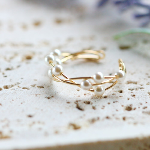 人気❤️ 再販500以上】2way リング/イヤーカフ14kgf Swarovski Pearl