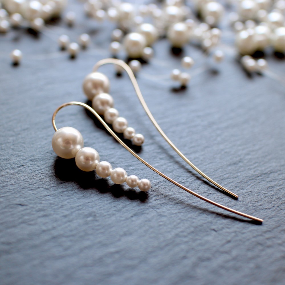 【再・再販】Swarovski Pearl Swan Lake  K14GF ピアス 5026