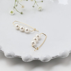 【再販】Swarovski Pearl Pin Pierce K14GF 5047 6枚目の画像