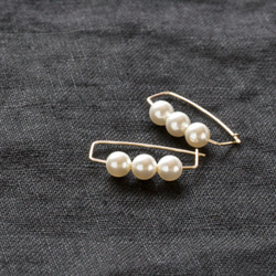 【再販】Swarovski Pearl Pin Pierce K14GF 5047 2枚目の画像