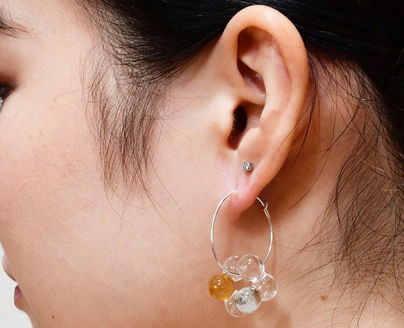 tsubu earrings  <12 イエロー> 2枚目の画像