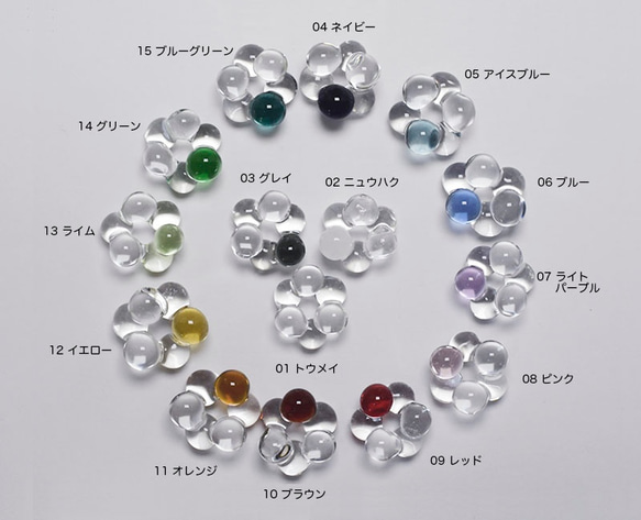 tsubu earrings  <15 ブルーグリーン> 4枚目の画像