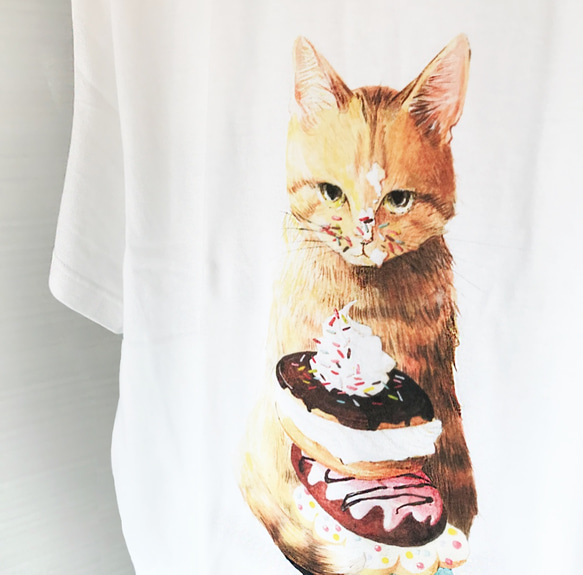 再販◎3種類◎ 茶トラ猫さんのビッグシルエットTシャツ 1枚目の画像