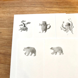 ☆再…販☆  ポストカード ５枚セット（全30種類）動物・トラ・みみずく・アライグマ・メロンソーダ 6枚目の画像