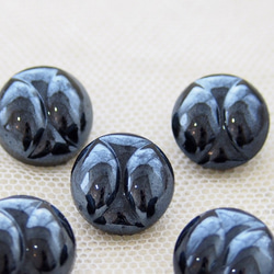 【2個セット】ヴィンテージ チェコ ブラック ガラス ボタン ハンドメイド 素材 アンティーク レトロ 2枚目の画像