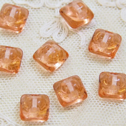 【3個セット】ヴィンテージ チェコ クリアオレンジ ガラス ボタン10㎜  ハンドメイド 素材　アンティーク　レトロ 3枚目の画像