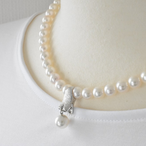 アコヤパール（白）／クリップ式ペンダントトップ／9ミリ／シルバー