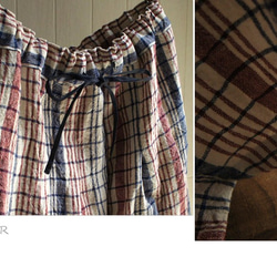 リトアニアリネンのスカート　クロス柄・チェック 2枚目の画像