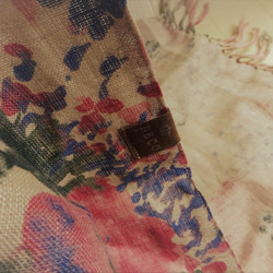 亞麻雙面可逆雙紗布攤花圖案粉紅色Ⅿ 第4張的照片