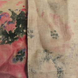 亞麻雙面可逆雙紗布攤花圖案粉紅色Ⅼ 第3張的照片