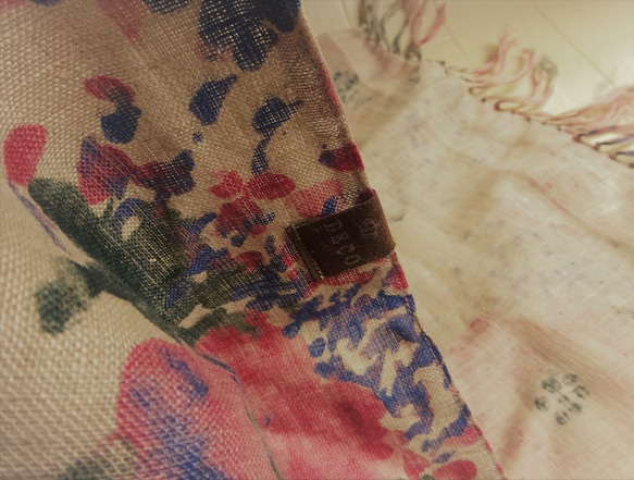 亞麻雙面可逆雙紗布攤花圖案粉紅色Ⅼ 第5張的照片