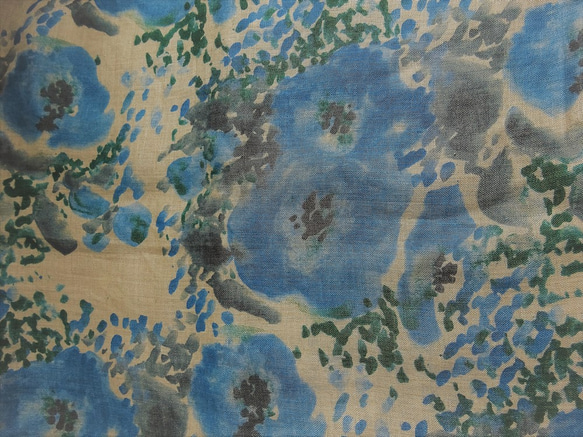 亞麻雙面可逆雙層失速花紋藍色Ⅿ 第5張的照片