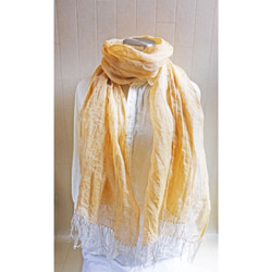 Deco Original Fine Linen Single Gauze Stole Egg Yellow x Flax 第2張的照片