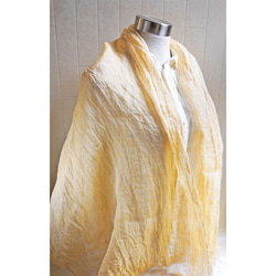 Deco Original Fine Linen Single Gauze Stole Egg Yellow x Flax 第4張的照片