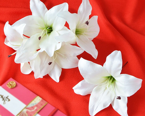 白無垢 結婚式/百合の髪飾り5点SET/ホワイト/カサブランカ[wa064