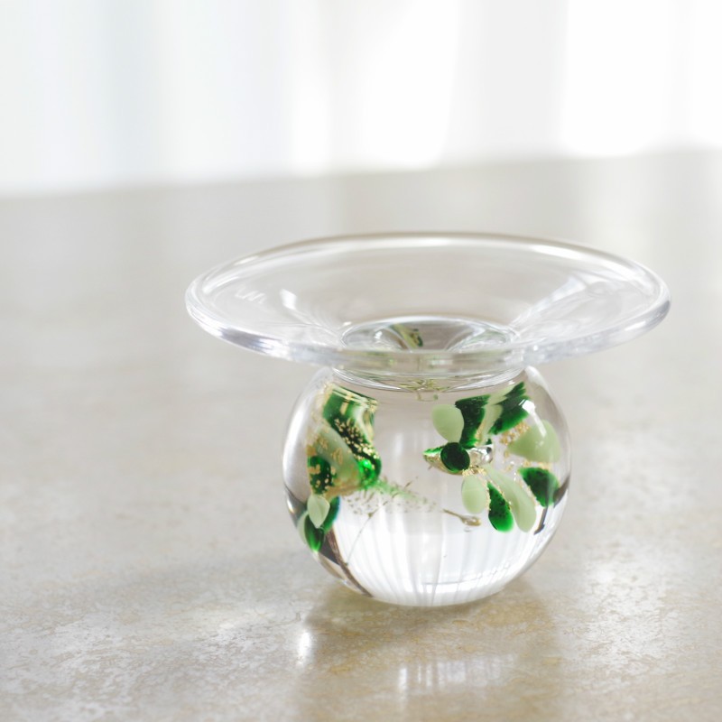 ガラスのお香立 水中花 グリーン その他インテリア雑貨 memoriaareca