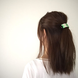 ＊アーチ型バナナクリップ Oruga green＊横から挟んでとめるだけ 簡単ヘアアレンジ 8枚目の画像