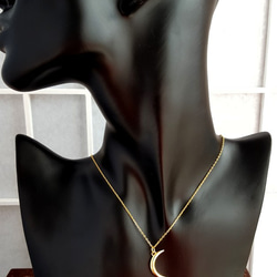 三日月シンプルネックレス・925 sterling silver necklace・ 18K ゴールド 6枚目の画像