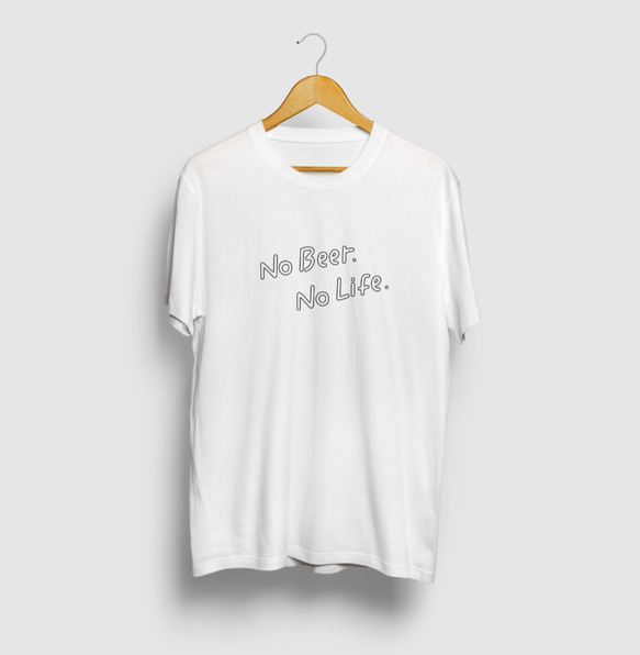 NO BEER NO LIFE ノービアーノーライフー ビールロゴTシャツ 4 1枚目の画像