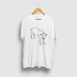 ヤギ 山羊 動物イラストTシャツ シンプル 1枚目の画像