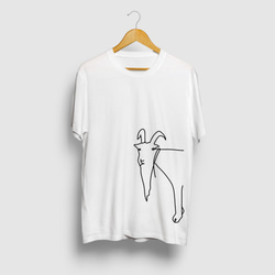 ETRO グレー 有翼山羊イラスト Tシャツ ヤギ 山羊 動物イラストTシャツ Tシャツ kj 通販 7913353｜Creema