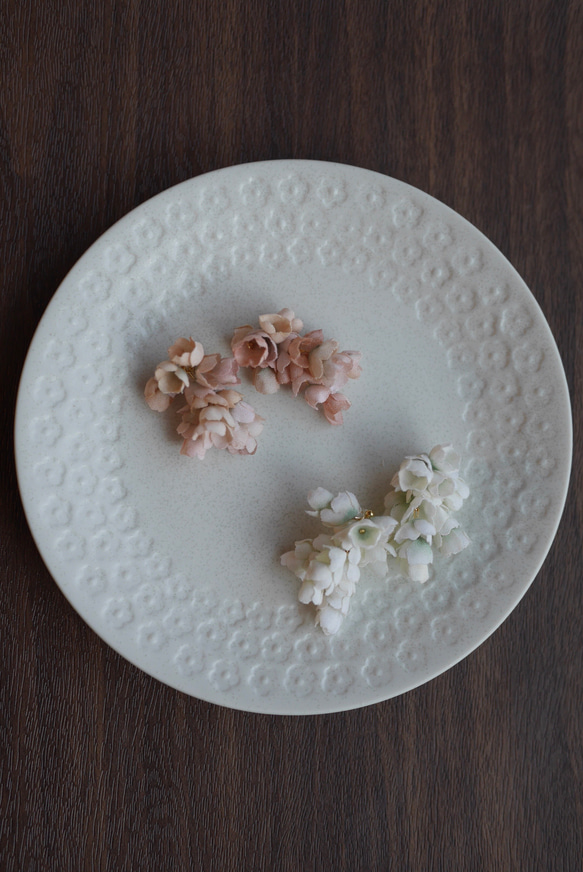 布花 bouquet イヤリング white 9枚目の画像