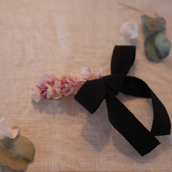 布花とリボンのバレッタ  くすみpink 7枚目の画像