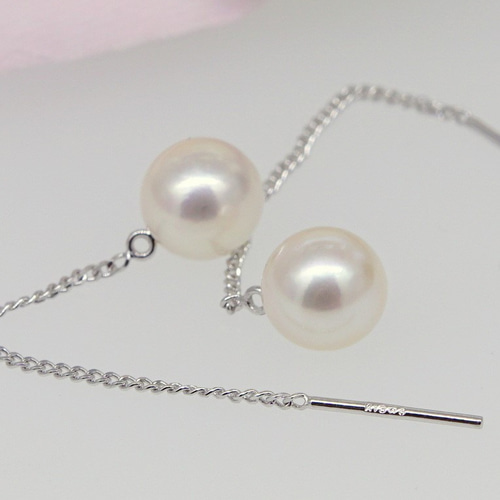 K18WG アコヤ真珠 アメリカンピアス 6.5-7.0mm ピアス（その他