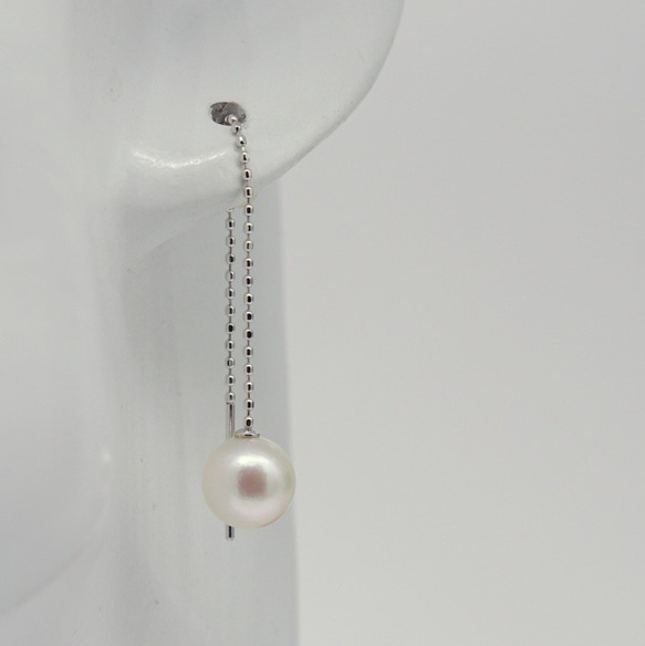 K18 アコヤ真珠 アメリカンピアス 7.0~7.5mm