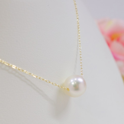 K18 アコヤ真珠 ネックレス7.0～7.5mm花珠使用