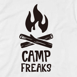 キャンプフリーク 焚き火イラスト Tシャツ 2枚目の画像