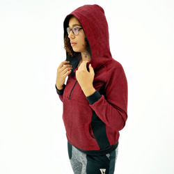 EGRET Women's Half Zipper Daily Hoodieパーカー/Mulberry (8折) 第1張的照片