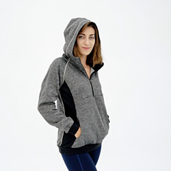 EGRET Women's Half Zipper Daily Hoodieパーカー/Grey (8折) 第2張的照片