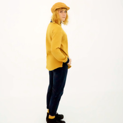 NUZAK Women’s Mustard Two-tone Organic Cotton Sweaterセーター 第4張的照片