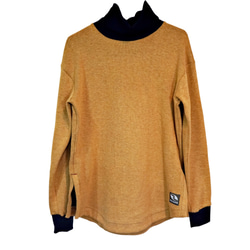 NUZAK Women’s Mustard Two-tone Organic Cotton Sweaterセーター 第5張的照片