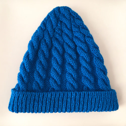 艾倫圖案針織帽藍色 第1張的照片