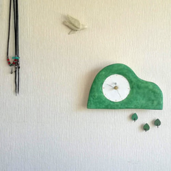 壁掛け時計　お山（壁飾り付き） 2枚目の画像