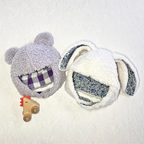 ちびぬい服くまうさぎ帽子ポシェットペア