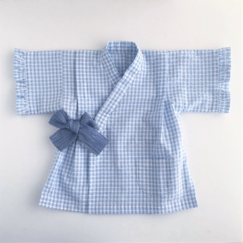 フリル付き甚平（型紙と作り方のセット）SET-2025 型紙 子ども服の型紙