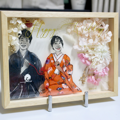 ウェディング切り絵】ウェルカムボード/立体額/似顔絵 ウェルカム