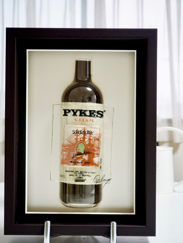 ワインラベルの切り絵】立体額/SHERRY PYKES/A4サイズ 切り絵 軽本美杏