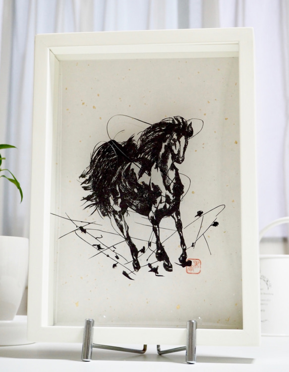 和の切り絵*お正月】立体額/午/A4サイズ 切り絵 軽本美杏 通販